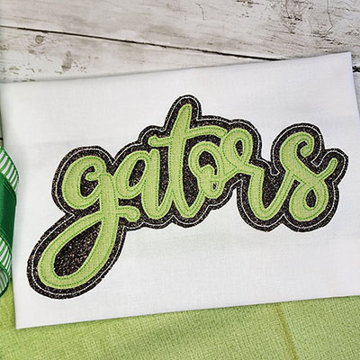 Gators machine applique football design for embroidery shirts